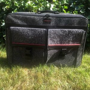 Vintage Givenchy Wheeled Suitcase Grey Tweed
